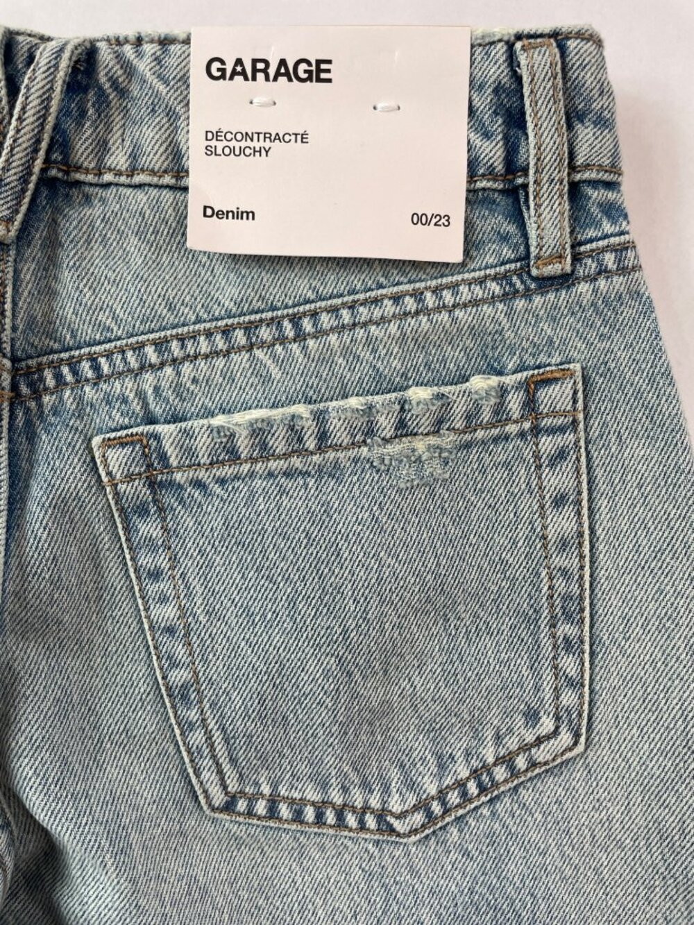 Garage Denim Slouchy Jeans Willow Blue Organic Cotton Blend Wmns Sz 00/23 $70NWT - Picture 3 of 8